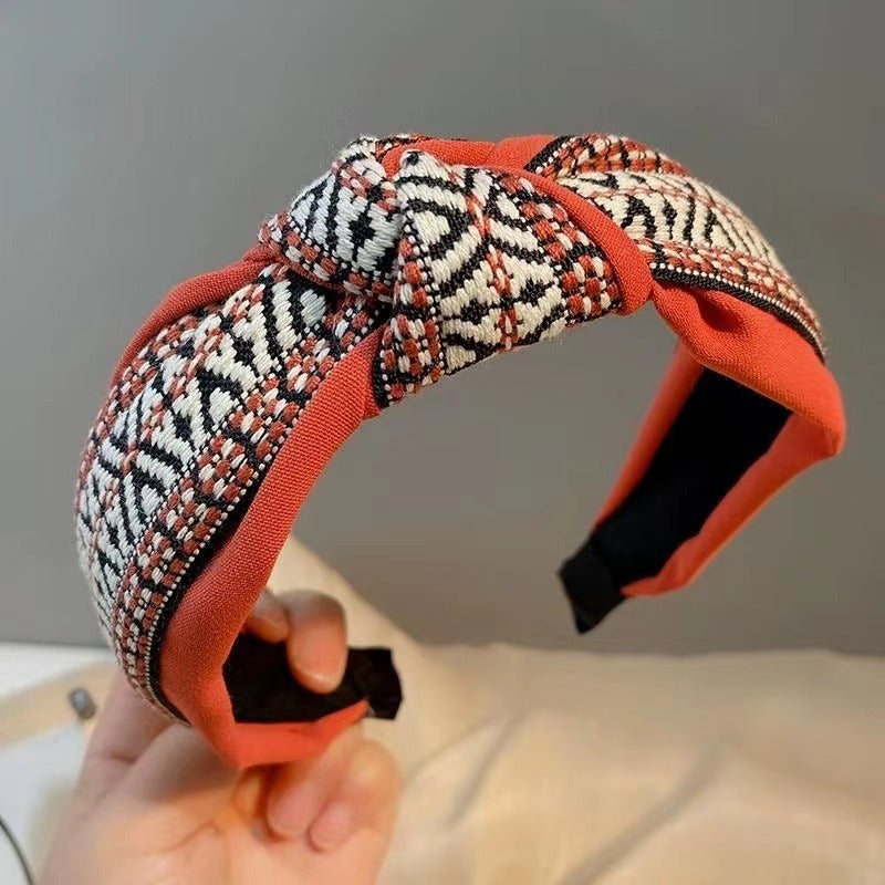 Wholesale Fabric Qianniao Lingge Vintage Wide Edge Headband